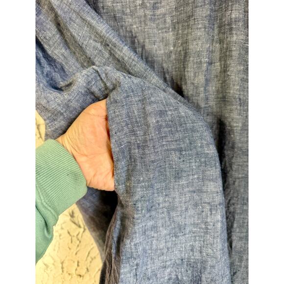 Cynthia Rowley Blue 100% Linen Sleeveless Swing Dress Casual Summer - Picture 4 of 10